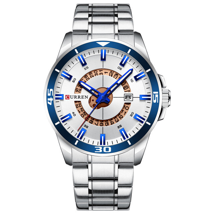 CURREN 8359 Calendar Full Steel Business Style Men Watch Waterproof Quartz Watch
