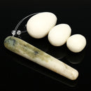 Jade Stone Egg Yoni Egg Massage Stone 3PCS Natural Chakra Healing Yoga Exercise Eggs To Train Pelvic Muscles Kegel Exercise Manual Massager