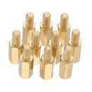Suleve M3BH3 100Pcs M3 10mm+6mm Male-Female Brass Hex Standoffs Support Spacer Pillar for PCB Board