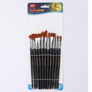 Zhuting ZN 0015A 12 Pcs Short Rod Copper Tube Nylon Writing Brush Supplies
