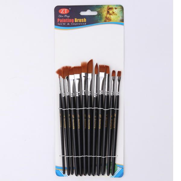 Zhuting ZN 0015A 12 Pcs Short Rod Copper Tube Nylon Writing Brush Supplies