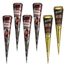 6Pcs Black Brown Henna Tattoo Cream Set Temporary Tattoo Art Ink Stick Stencils with Plastic Nozzle