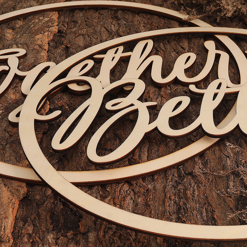 2Pcs Wedding Chair Signs Decorative Wooden Pendants Groom Bride Party Decorations