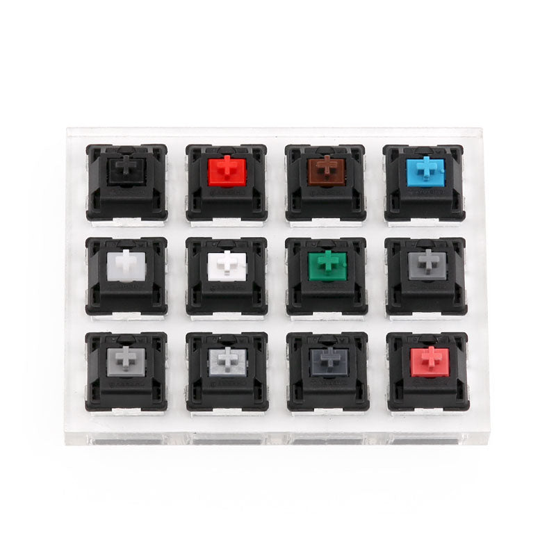 12 Key Cherry Switch Keyboard Switch Tester with Acrylic Base and Clear Keycaps