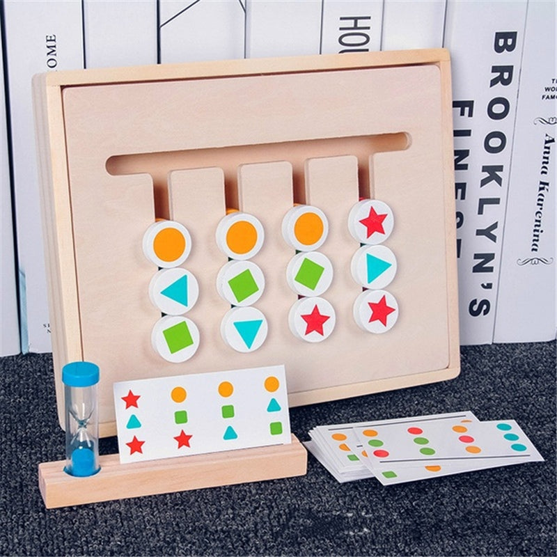 Baby Hand Grab Board Wooden Four-color Kids Puzzle Game Mongolian Early Education Toys Gift