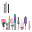 7Pcs/Set Nail Art Drill Bits Ceramics Tungsten Steel Gel Removal Acrylic Cuticle Electric Nail Drilling Machine Manicure