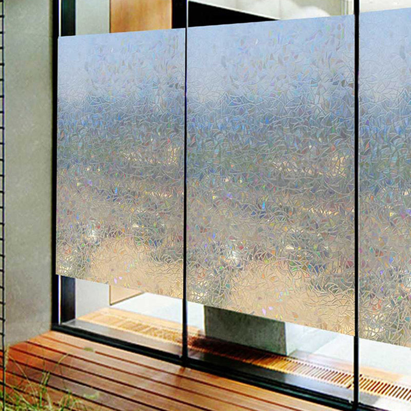 45*200cm Glue-free Electrostatic 3D Glass Film Irregular Grain Refraction Colorful Glass Window Film