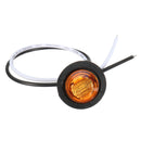 4pcs 12V/24V Amber Mini Round LED Button Side Marker Lights Lamps Truck Trailer