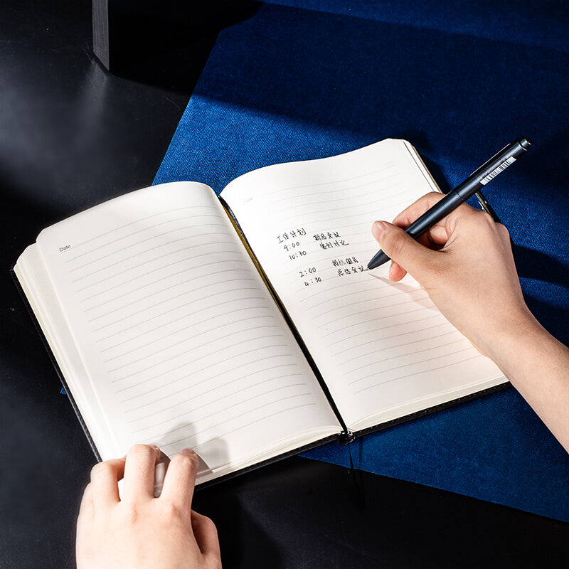 XIAOMI Ecosystem Deli 3301 PU Leather Notebook Business Black Meeting Record Notebook Thicken Notepad