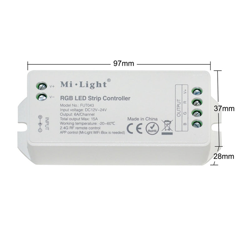 Milight FUT043 DC12V-24V Max 15A Smart APP RGB LED Strip Controller for Light