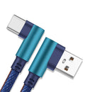 Bakeey 2.4A Type C 90 Dual Elbow Denim Data Cable Charging Wire for Samsung Note 9 9s Xiaomi Mi8 HUAWEI P20