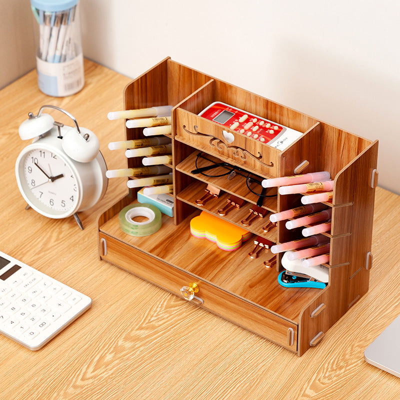 Creative Desk Stationery Box Rack Container Pencil Pen Holder Storage Multifunctional Home/Office Desktop Display DIY Organizer