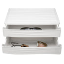 Double-deck Desktop Comestics Makeup Storage Drawer Box Saving Space Desktop Organizer
