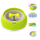 Pet Slow Eat Drink Bowl Feeder Dog Puppy Rotary Anti Choke Puzzle Bone Shaped