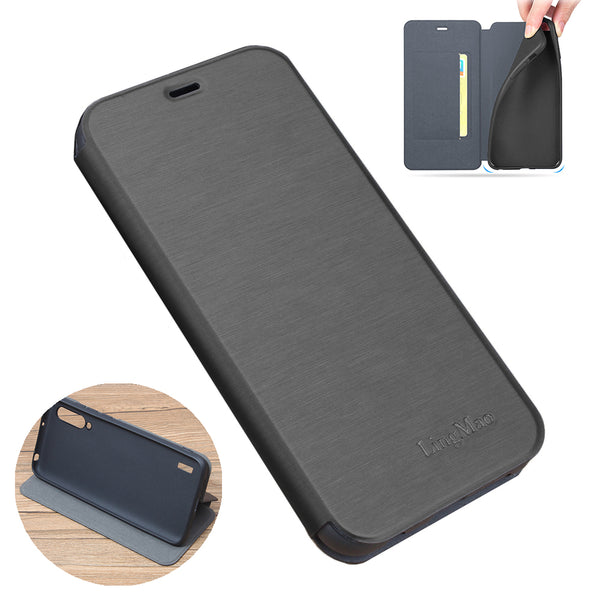 Bakeey Shockproof Flip with Stand Card Slot Full Body Brushed Leather Soft Protective Case for Xiaomi A3 / Xiaomi CC9e
