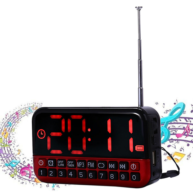 VST ST-2 LED Alarm Clock Radio Digital Clock Multifunctional Timer LCD Display MP3 Player Speaker