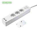NTONPOWER Smart Power Strip Socket with Surge Protection EU Plug with Switch Power Outlet Extension
