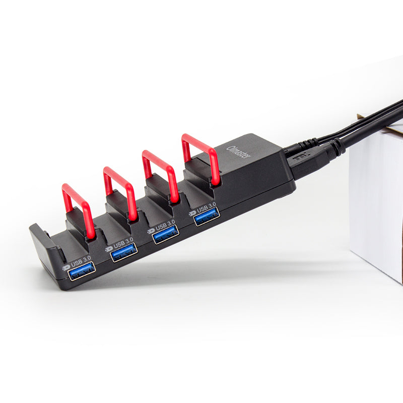 OImaster 4/7 Port High Speed USB 3.0 Hub & USB Charger Phone Support with Power Adapter
