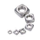 Suleve MXSN5 260Pcs Square Nut 304 Stainless Steel Machine Screw Nuts M3/M4/M5/M6/M8/M10