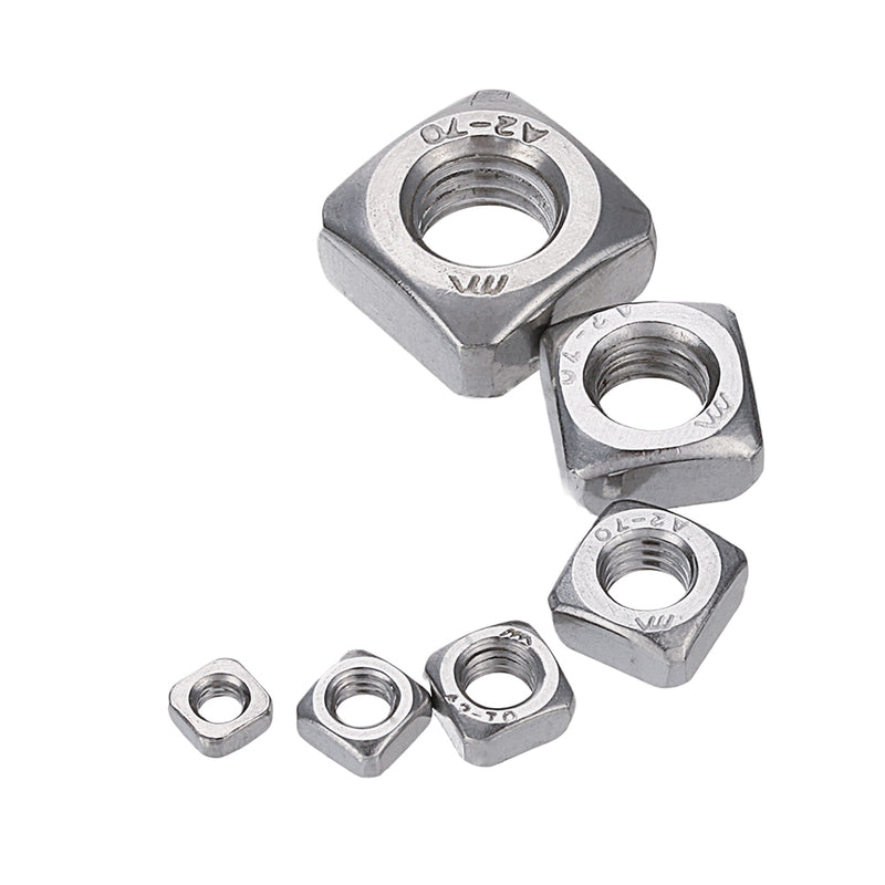 Suleve MXSN5 260Pcs Square Nut 304 Stainless Steel Machine Screw Nuts M3/M4/M5/M6/M8/M10