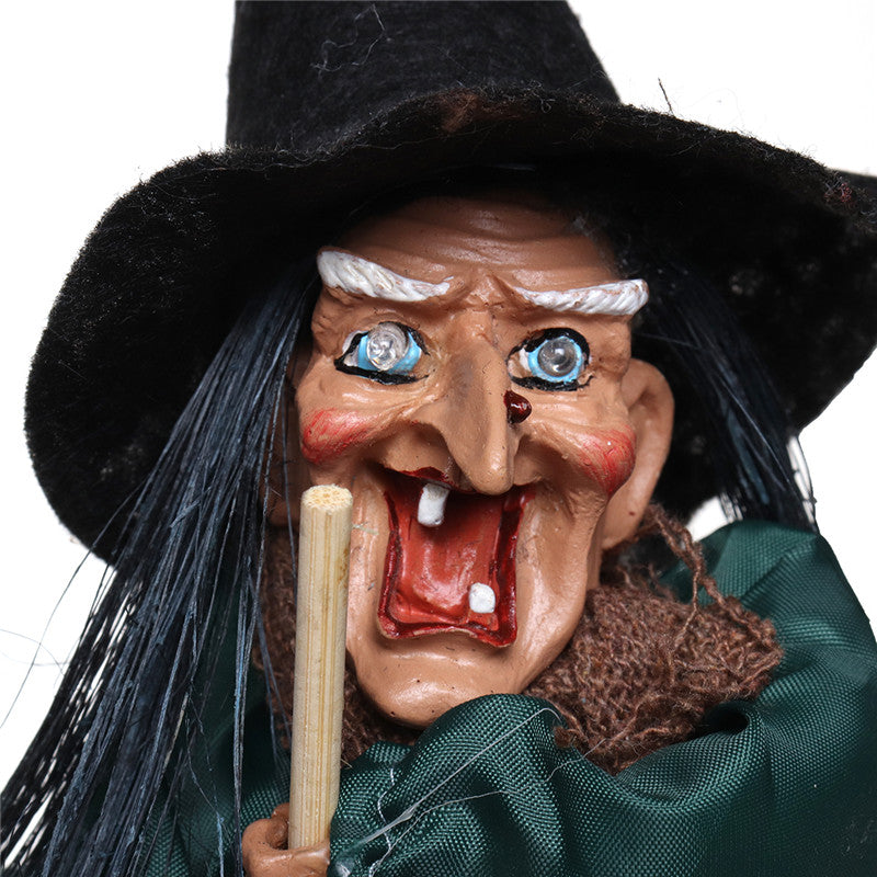 Halloween Decorations Witch Props Bright Eyes Laughing Sound Control Party Supplies