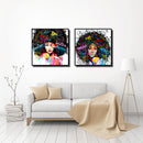 Miico Hand Painted Combination Decorative Paintings Girl Portrait Wall Art For Home Decoration
