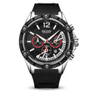 MEGIR 2083G Military Design Chronograph Silicone Waterproof Quartz Watch Men Wrist Watch
