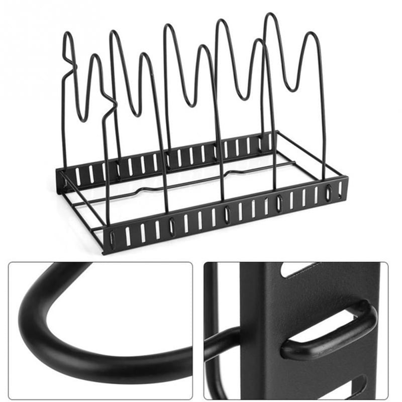 8 Layers Pot Organizer Rack Cabinet Storage Rack Lid Pan Holder Kitchen Countertop