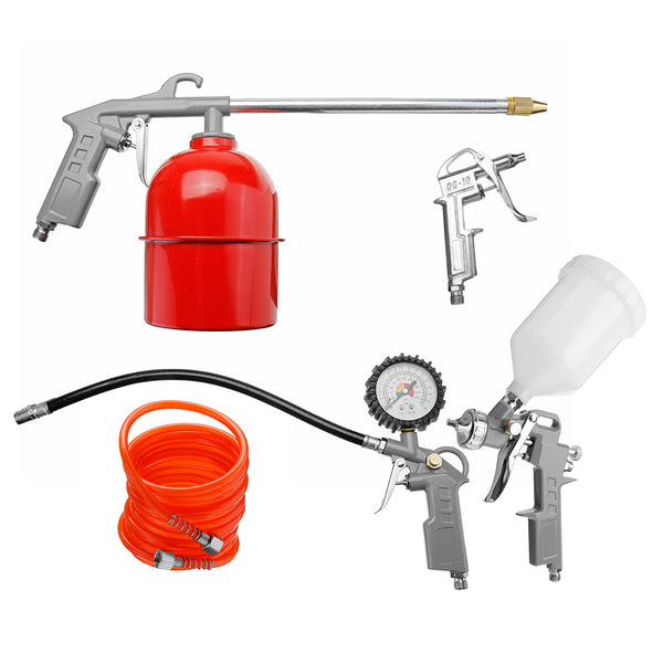 5pcs Vehicle Air Spray Painter Cleaning G-un Kit Duct Pneumatic Tools Set