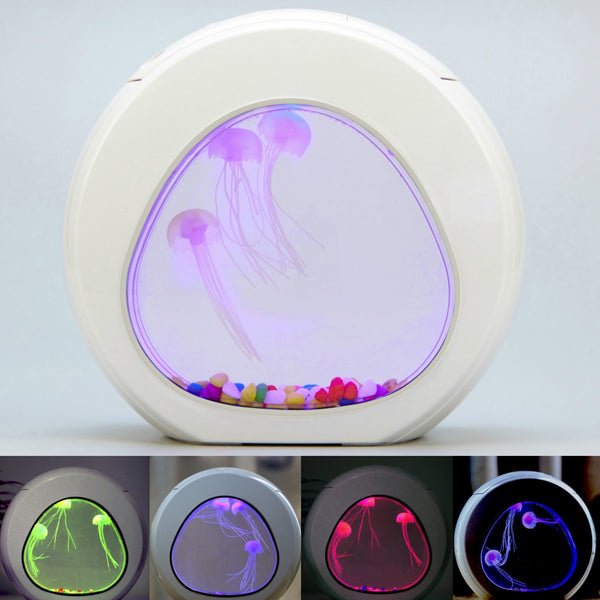 Aquarium Fish Tank Glowing Jellyfish LED 7 Color Light Home Desktop Decor