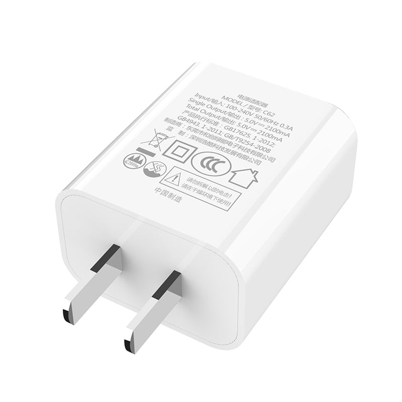 HOCO C62 US 5V 2.1A Fast Charger Power Adapter for Tablet Smartphone
