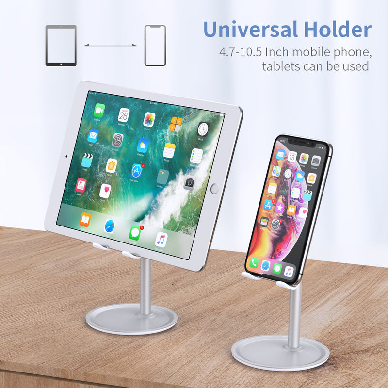Floveme Aluminum Alloy Desktop Phone Holder Tablet Stand For 4.7-10.5 inch Smart Phone Tablet iPhone iPad Samsung