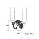 Trendy Geometric Animal Stainless Steel Necklace Cute Sweet Cat Pendant Puzzle Couple Necklace