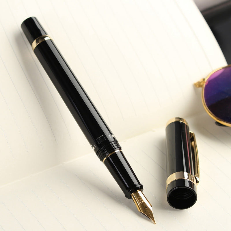 Luxury Wingsung 698 Piston Fountain Pen 0.5mm Softer Nib Unique Writing Ink Pens Supplies