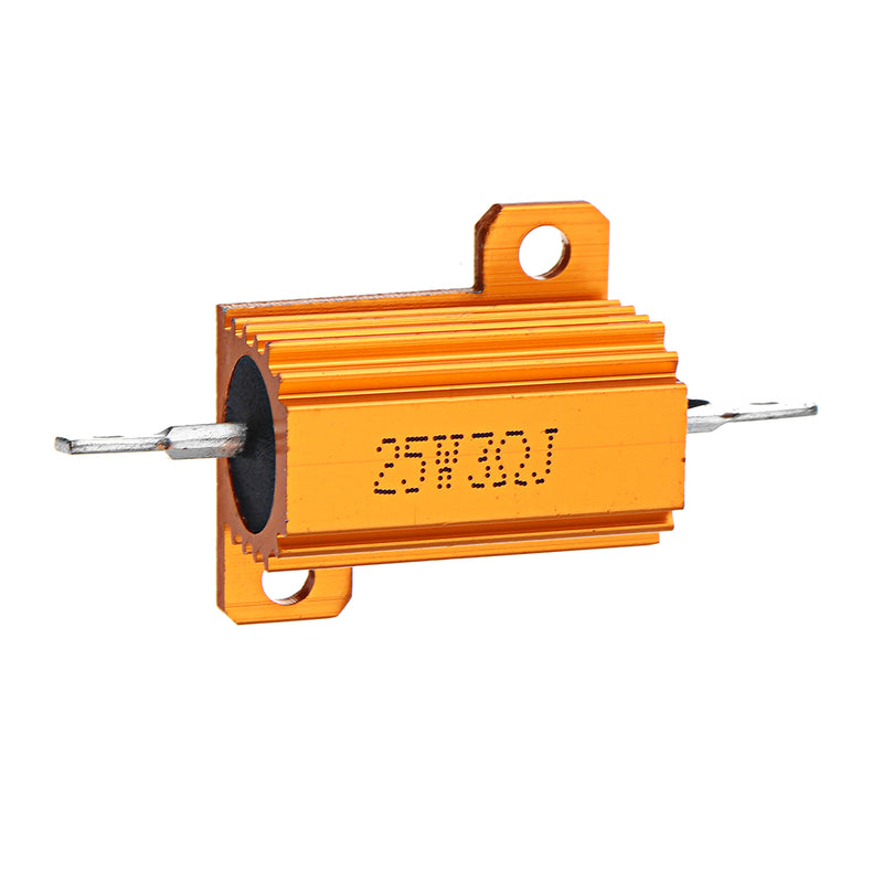 RX24 25W 3R 3RJ Metal Aluminum Case High Power Resistor Golden Metal Shell Case Heatsink Resistance Resistor