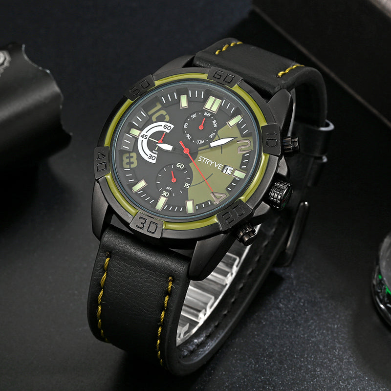 STRYVE S1001 Fashion Chrono Time Date Display Stopwatch Men Sport Quartz Watch