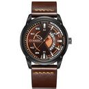 CURREN 8298 Fashionable Date Display Quartz Watch Leather Strap Sport Men Watches