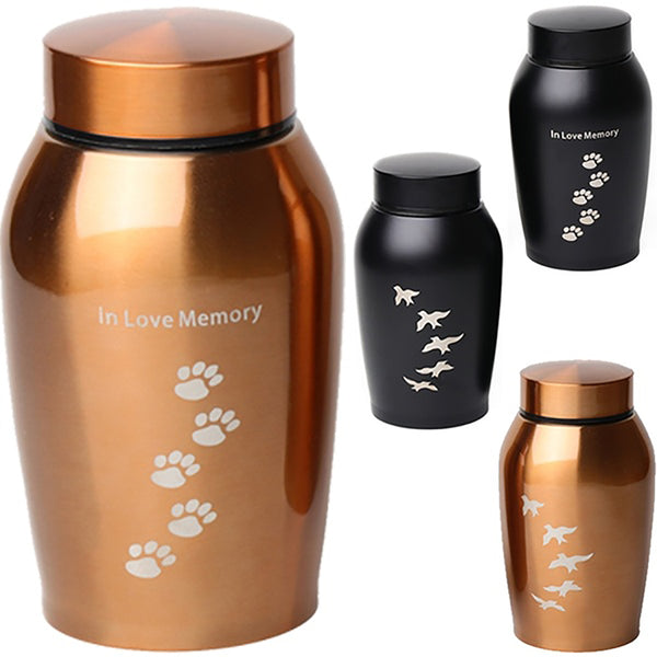 Stainless Steel Memorials Urns Pet Dog Cat Birds Mouse Cremation Ashes Urn