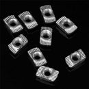 Drillpro 100pcs M5 Hammer Nut Nickel Plated Carbon Steel Aluminum Connector T Fastener Sliding Nut