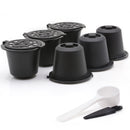 6Pcs/Set 50-100ml Refillable Coffee Capsule Cup Reusable Coffee Pods w/ Coffee Spoon Brush for Nescafe Dolce Gusto Brewer