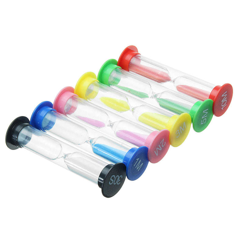 6Pcs 30S/1/2/3/5/10mins Mini Hourglass Sandglass Sand Clock Game Kitchen Home Timer