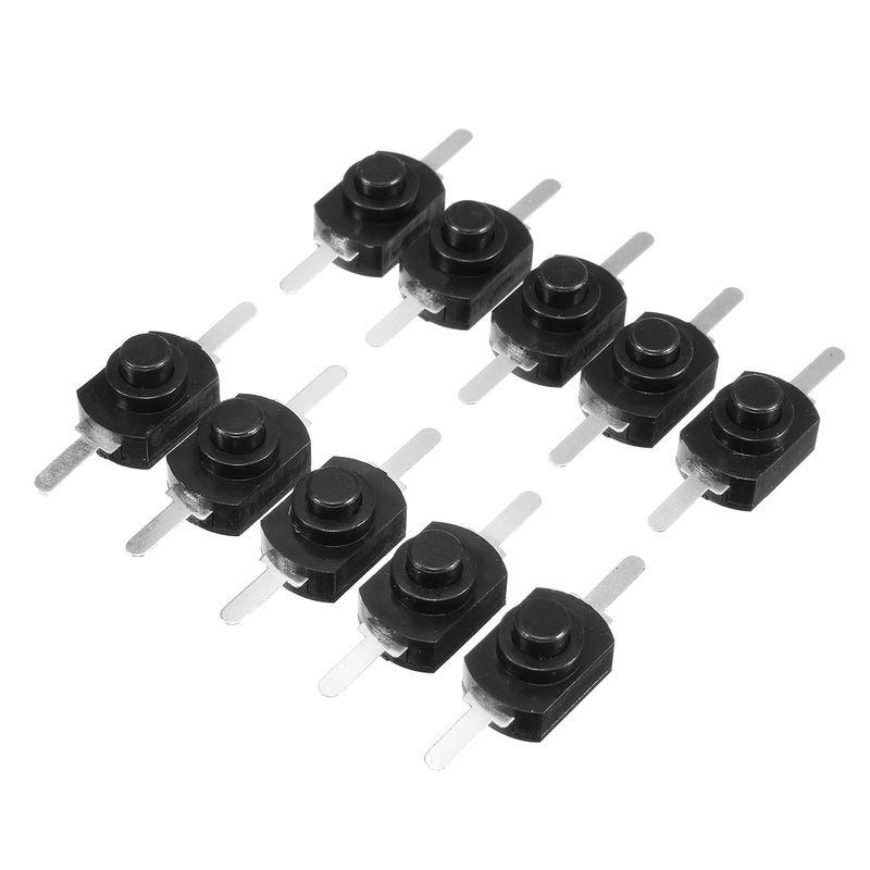 Excellway 10Pcs 1A 30V DC 250V Black Latching On Off Mini Push Button Switch