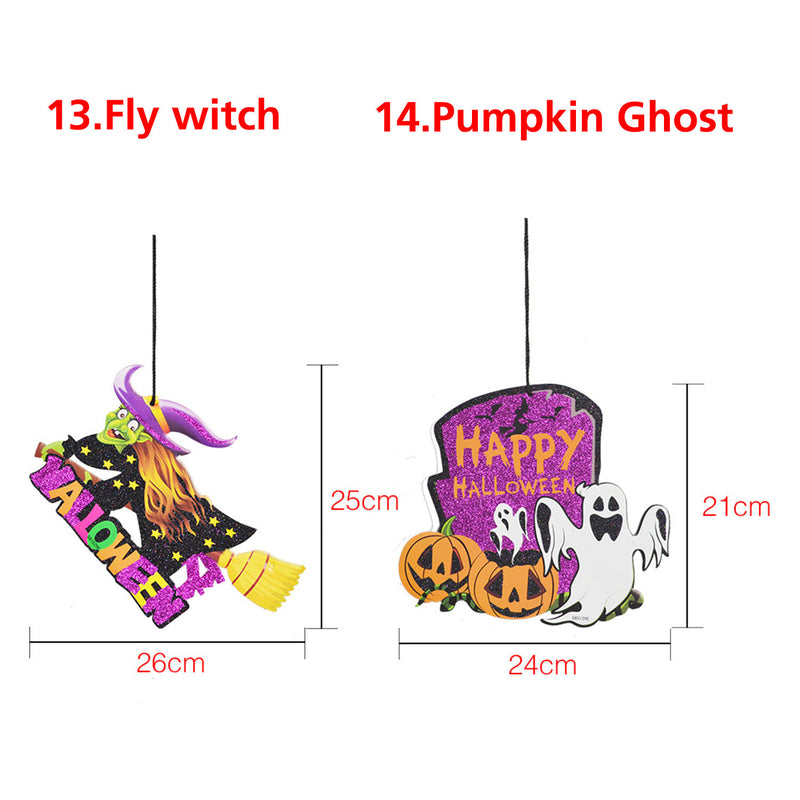 Halloween Spoof Hanging Decorations Pumpkin Ghost Skull Witch Door Hanger Halloween Supplies