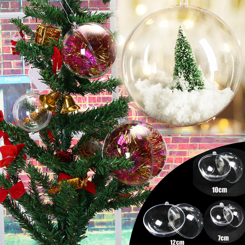 10Pcs 50/70/100/120mm Christmas Magic Ball Clear Transparent Tree Balls Bauble Christmas Ornament Home Decorations Gift