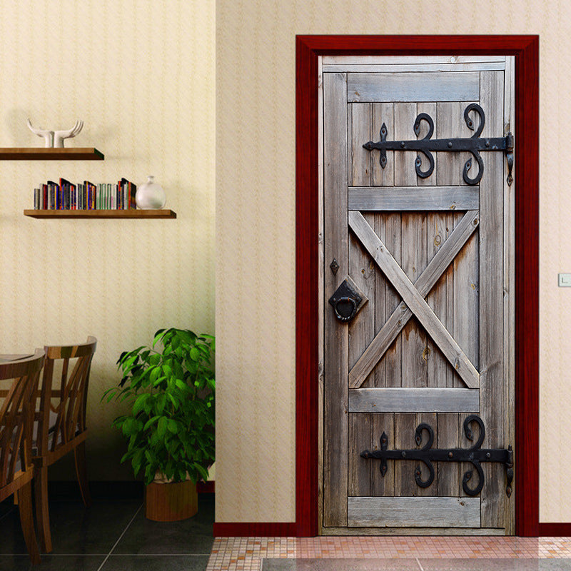 3D Retro Old Door Wall Mural Wall Sticker Vinyl Removable Decal Wallpaper Home Room Decor