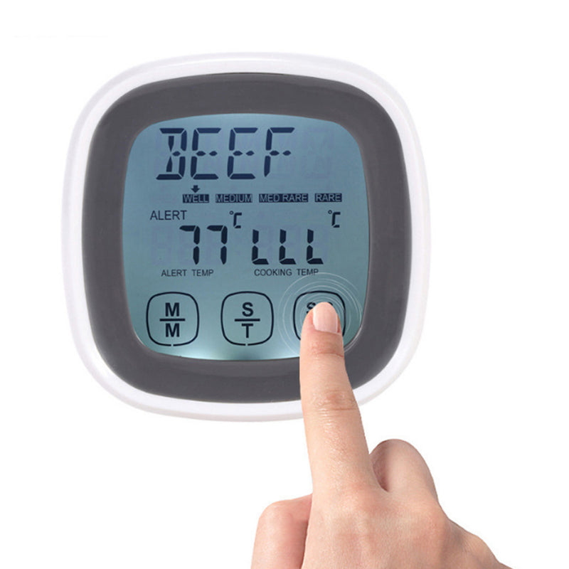 Touch Screen Thermometer Electronic Timer Barbecue Food Thermometer Kitchen Oven Probe Thermometer