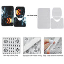 3PCS Durable Safety Patent Print Non-slip Bath Mat Toilet Rug Bathroom Carpet