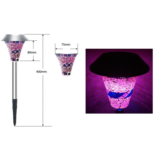 Solar Power Mosaic LED Garden Light Solar Energy Outdoor Lamp For Lawn