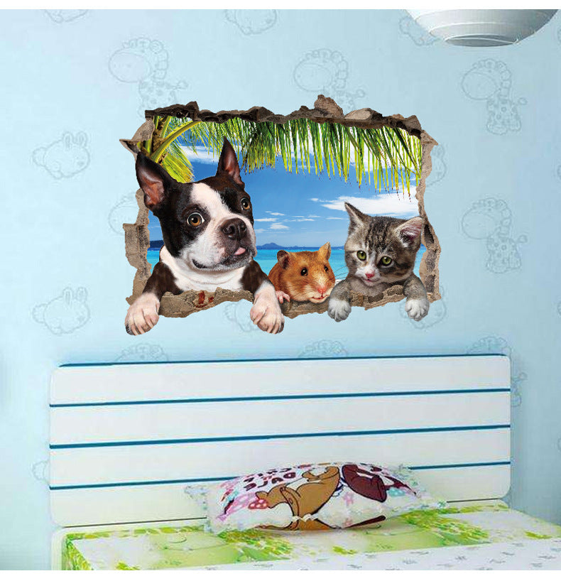 3D Animal Landscape Creative Wall Stickers Home Decor Mural Art Removable Wall Decor Sticker