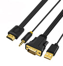 VGA to HD Cable Male to Male with Audio Cable with Power Supply VGA Converter Digital Analog HD 1080P for PC Laptop LCD